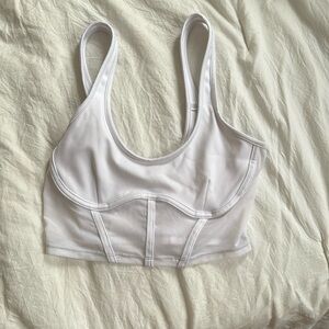 ALO Yoga Airbrush Mesh Corset Top in White Size S